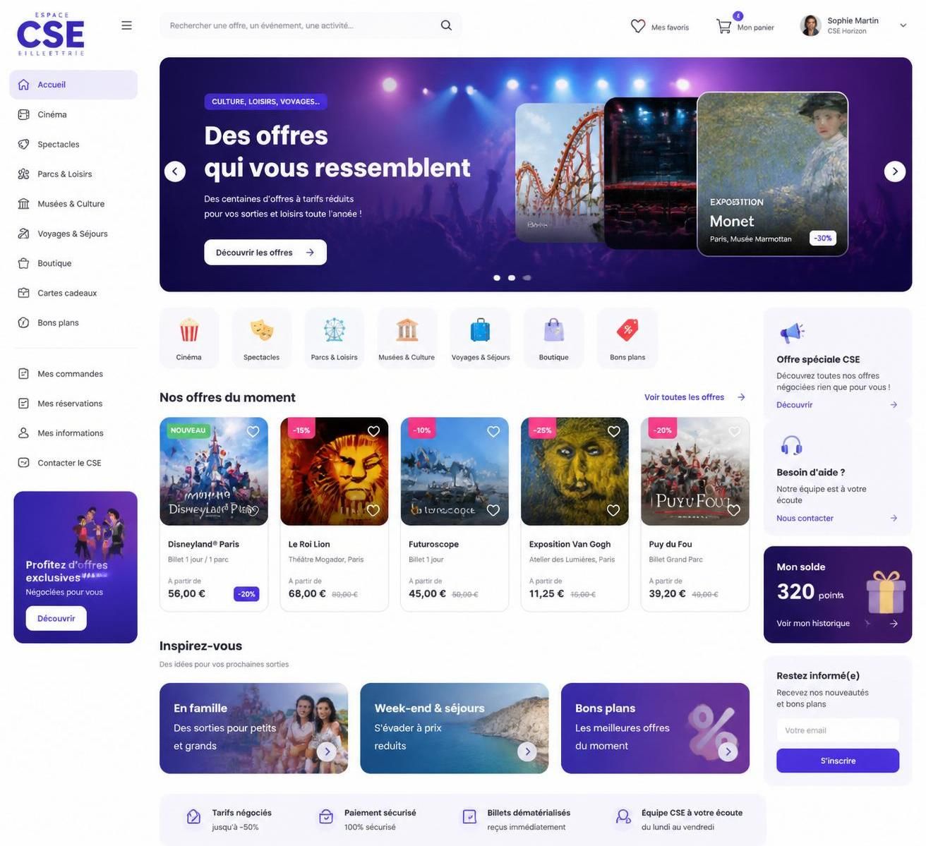 découvrez comment l'espace cse billetterie peut offrir diverses options pour dynamiser les avantages salariés et améliorer leur satisfaction au travail.