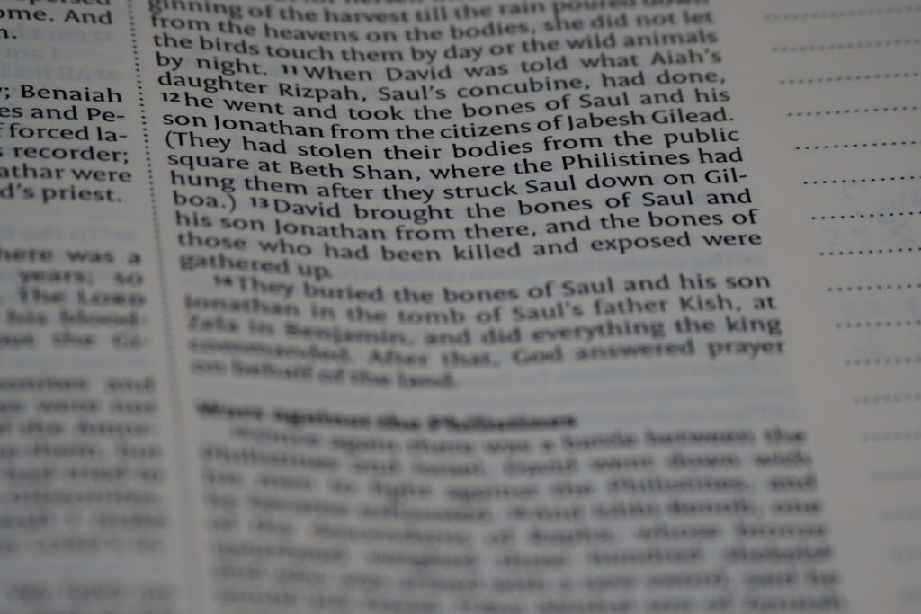 close up, bokeh, macro, blur, blurred background, close focus, bible, old testament, 2 samuel, samuel, book of samuel, gad, nathan, covenant, law, Nevi'im, prophets, Deuteronomistic history, rabbinic literature, shavuot, christian, judaism, history, text, reading, bible study, devotions, text, NIV, New International Version, type, typography, canon, christianity, holy scripture, holy bible, scripture,