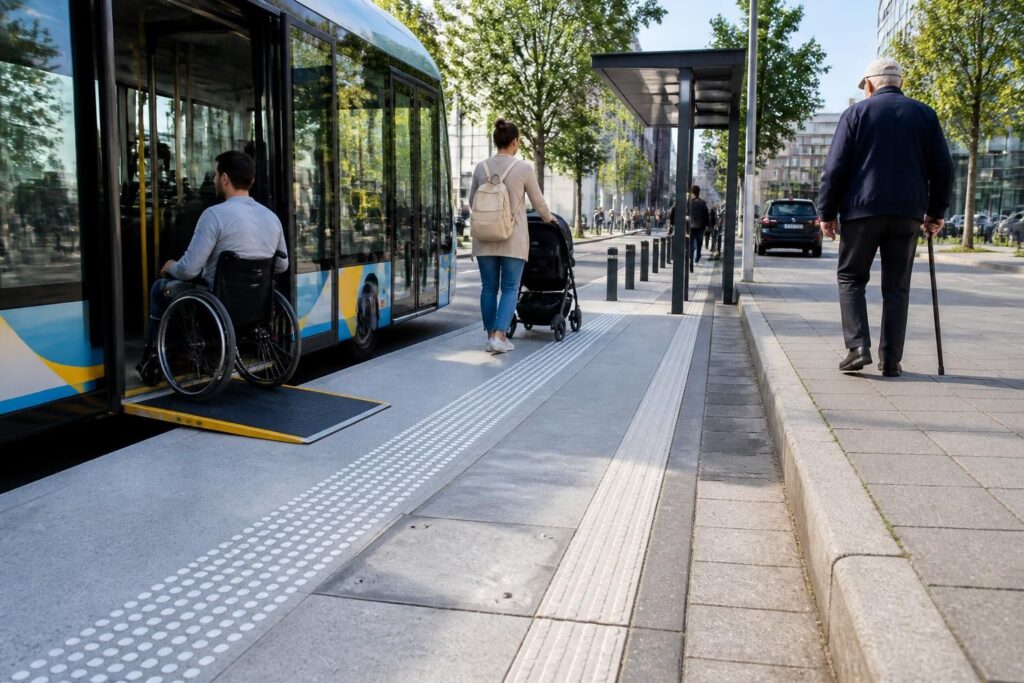 découvrez comment la bordure quai bus améliore l’accessibilité et renforce la sécurité des usagers dans les transports en commun.